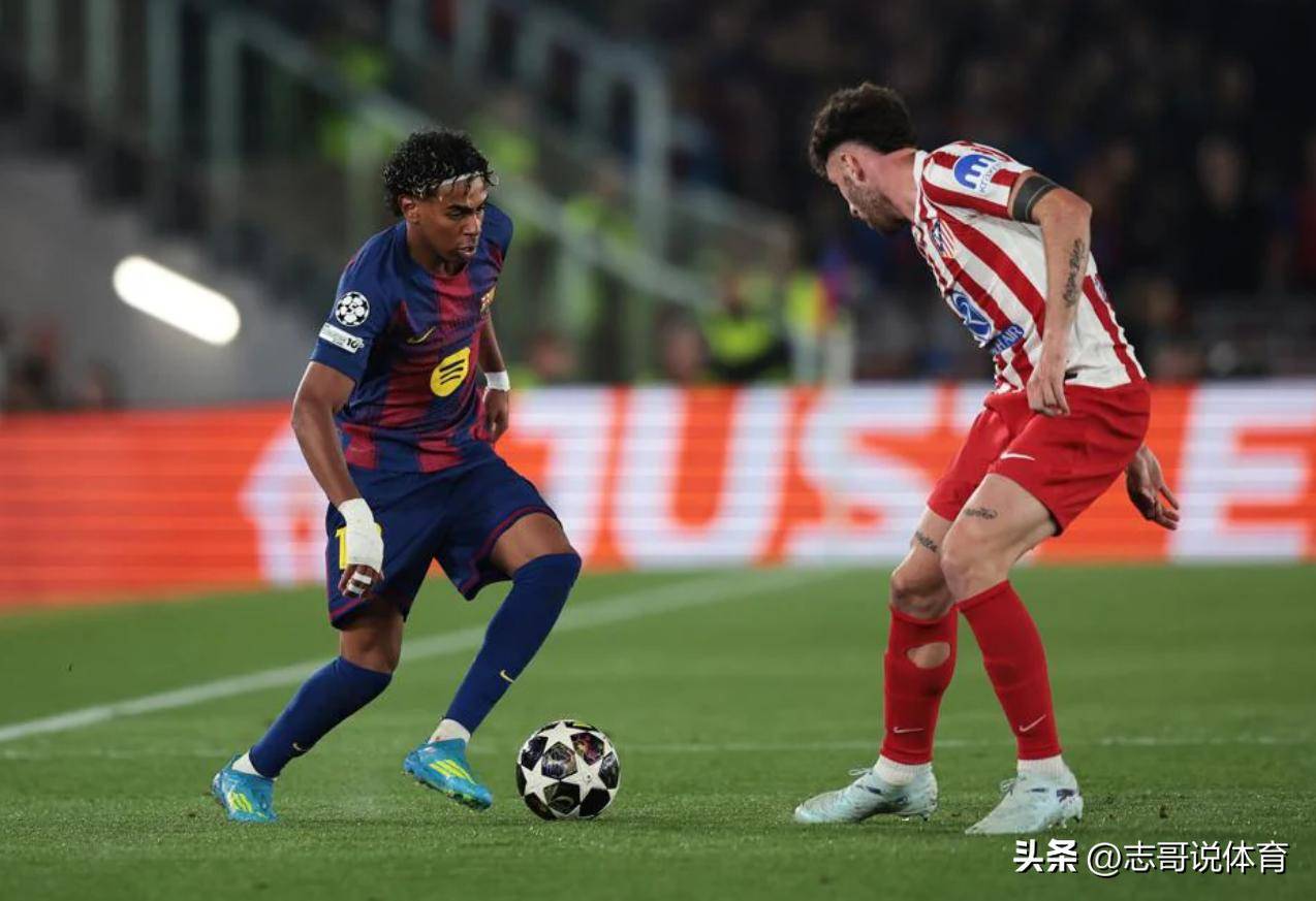 红牌+世界波，欧冠西甲德比：马竞2-0巴萨 4强基本稳了 拉师傅低迷